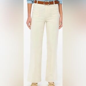 Women’s J. Crew Lizzie High Rise Patch Pocket Wide Leg Pants Light Beige 31 EUC